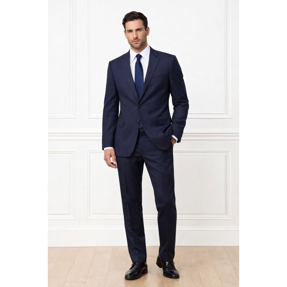 COPPLEY 1883 LORO PIANA‎ S130s Wool Suit 44W 34X29 Navy Canada Made Italy Woven